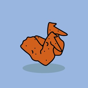 卡通橙色折纸造型物体