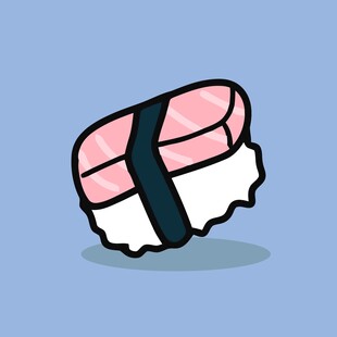 卡通风格美味寿司插画