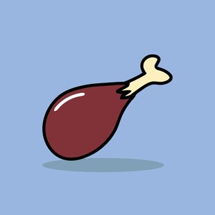 卡通风格的美味大鸡腿