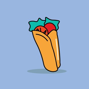 卡通风格美味墨西哥卷饼