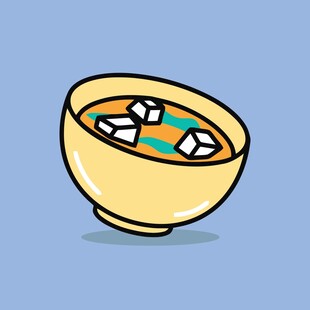 卡通风格的一碗食物