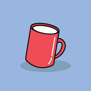 红色马克杯插画