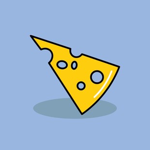 卡通奶酪切片插画