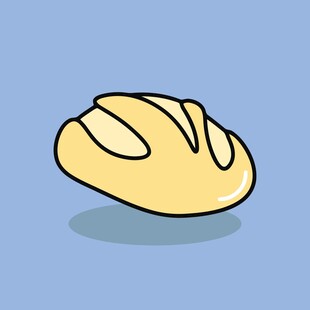 卡通风格的美味面包