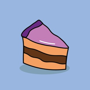 卡通风格美味蛋糕切片