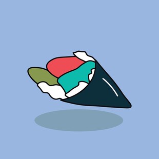 卡通风格美味三角寿司