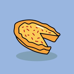 卡通风格的美味披萨切片