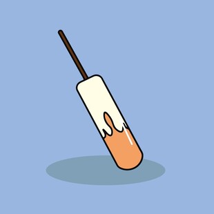 倾斜的双色冰棍