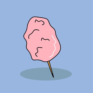 可爱粉色棉花糖插画