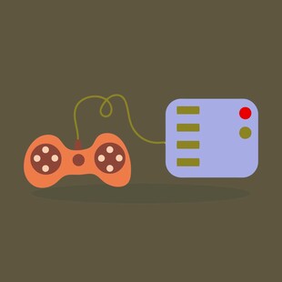 复古游戏手柄与主机画面