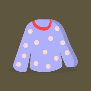 紫色波点上衣插画