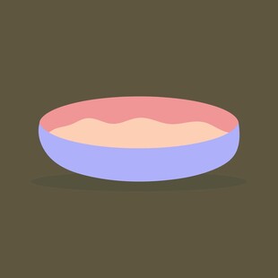 紫色碗装粉色食物