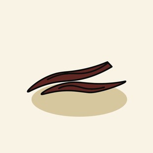 弯曲的棕色条状物体