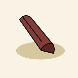 卡通风格的棕色铅笔
