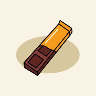 卡通风格巧克力棒插画