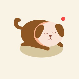 趴着睡觉的可爱小狗