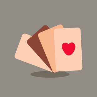 红心扑克牌插画