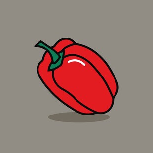 卡通红甜椒形象