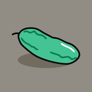 卡通形象的青黄瓜