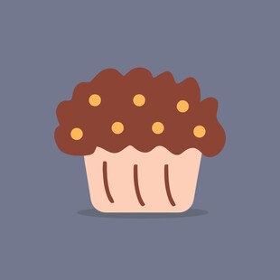 可爱巧克力松饼插画