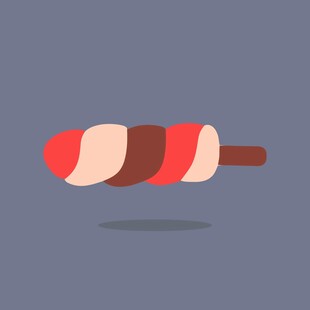 彩色条纹冰棍插画