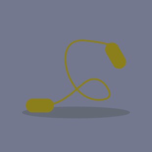 简约黄色耳机图案设计