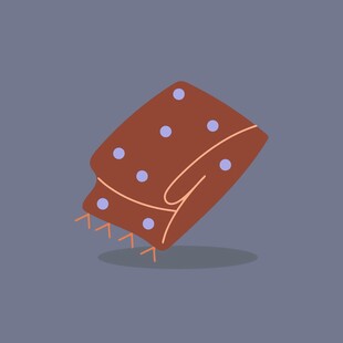 带蓝点的棕色毛毯