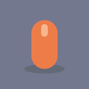 橙色卡通鼠标图标