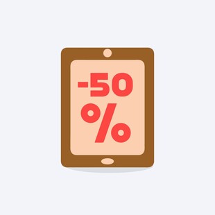 手机屏幕显示五折优惠