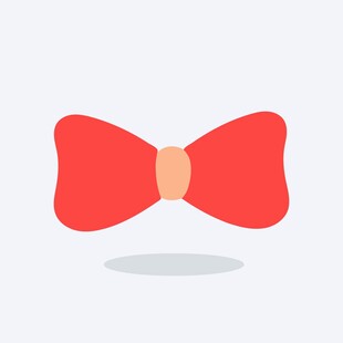 红色蝴蝶结领结图标