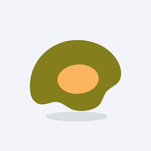 卡通风格的牛油果切片