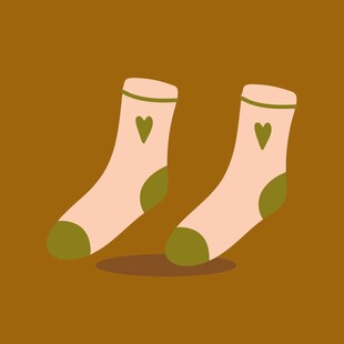 可爱心形图案儿童袜子