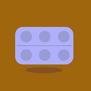 紫色药片包装插画