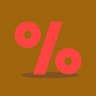 红色百分比符号图标