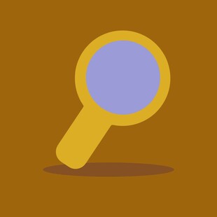 黄色放大镜图标