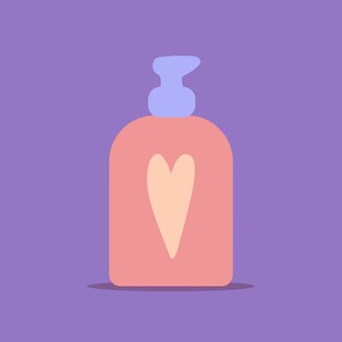 爱心图案的粉色瓶子