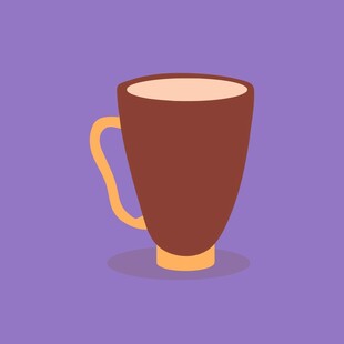 棕色咖啡杯插画