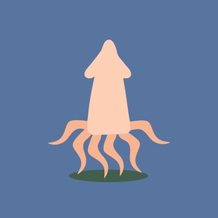 卡通形象的八爪鱿鱼