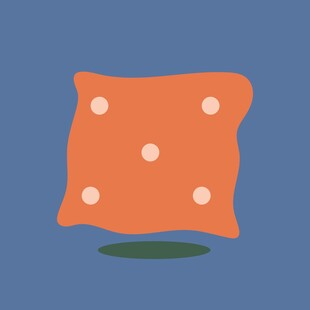 橙色波点方形抱枕