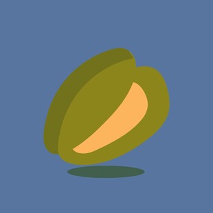 一颗剥开的开心果