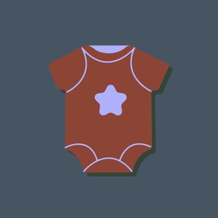 红色星星图案婴儿连体衣