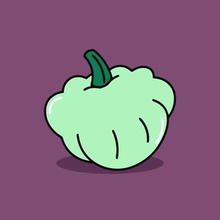 卡通浅绿色南瓜插画