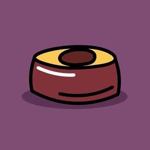 卡通风格圆形棕色小物件