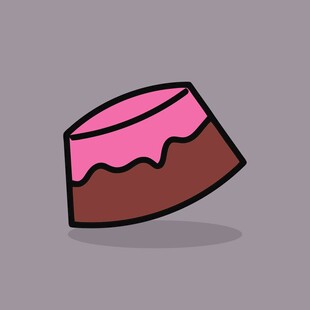 卡通风格粉色巧克力蛋糕