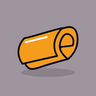 卡通风格橙色卷筒物品