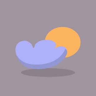 云朵与太阳的简约插画