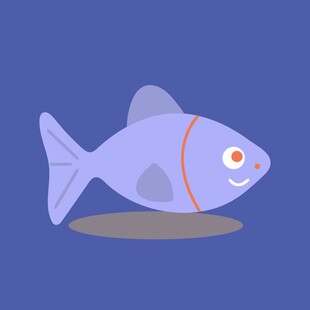 紫色小鱼插画