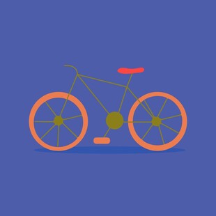 简约风格自行车插画