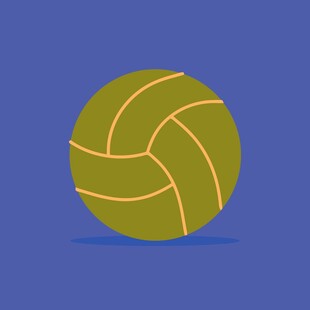 卡通风格排球插画