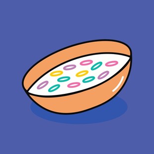 卡通风格碗中多彩糖果